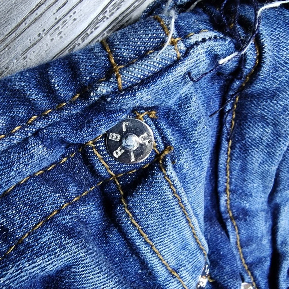 True Religion Mens Jeans 28×27 Blue Geno Relaxed Slim Distressed Stretch Denim